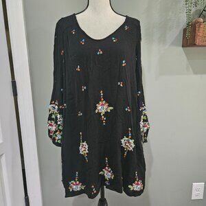 Free People‎ Oxford Floral Embroidered Mini Dress Size M